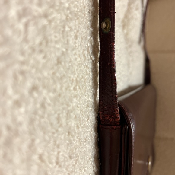 Vintage Elegant Dark RedWine/Burgandy Leather Handbag - Picture 5 of 12